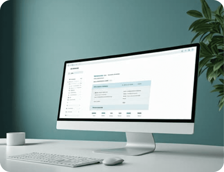 Call center dashboard on desktop monitor